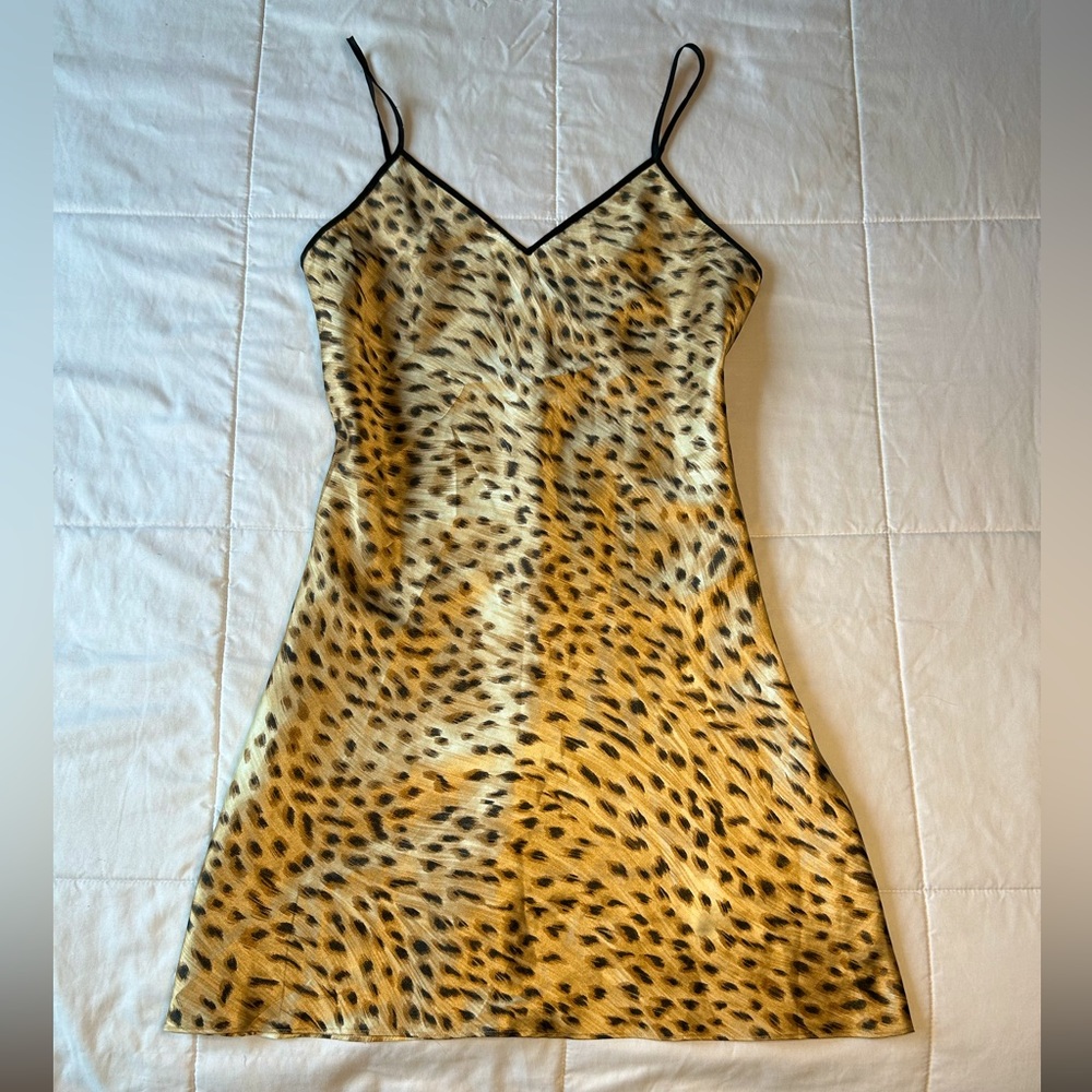 SECRET TREASURES | Cheetah Silk Nightgown | Size: M